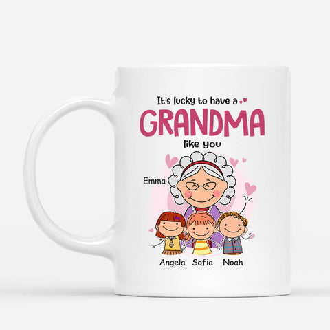 Personalized It's Lucky To Have A Grandma Like You Mug as Mother's Day Gift Ideas For Grandma[product]