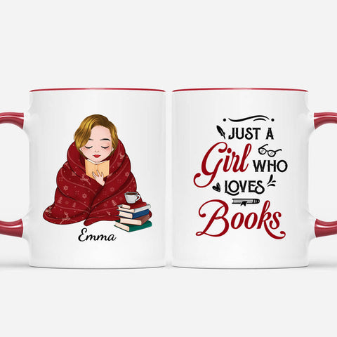 Custom Just A Woman Who Loves Books Mug With Funny Mothers Day Quotes From Daughter