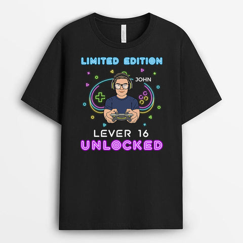Personalized Level 18 Unlocked T-Shirt-21st birthday present ideas for boyfriend