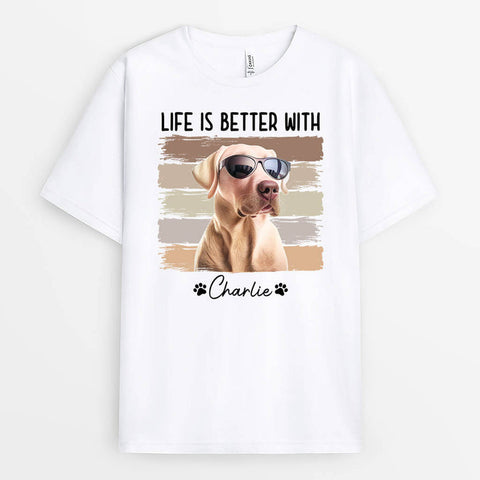 Personalized Life Is Better With Dog Cat T-Shirt - Dog and Mom Gifts[product]