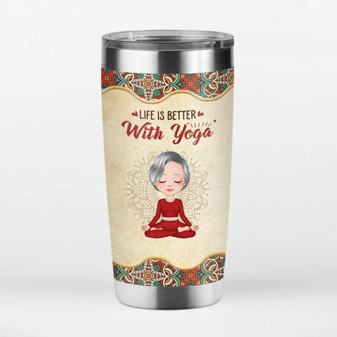 Personalized Life Is Better With Yoga Tumbler as DIY Mother's Day Gifts For Grandma[product]