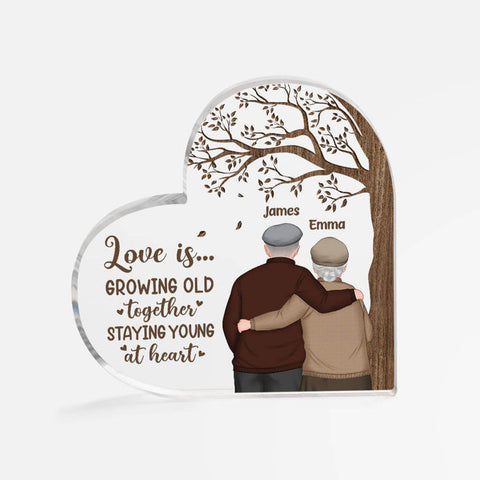 Personalized Love Is Growing Old Acrylic Plaque-Gift For Parents