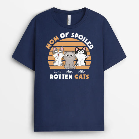 Mom Of Spoiled Rotten Cats T-shirt As 21st Birthday Tshirt