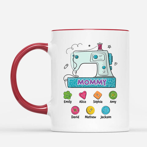 mother's day gift for boyfriends mom - Personalized Mugs with Mommy Sewing Machine