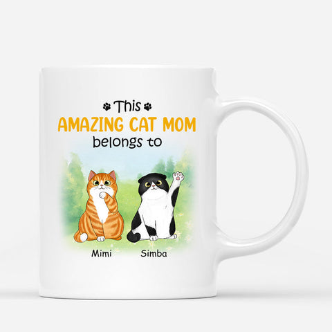 personalized this amazing and cute cat mom belongs to mug  funny gifts for mothers[product]