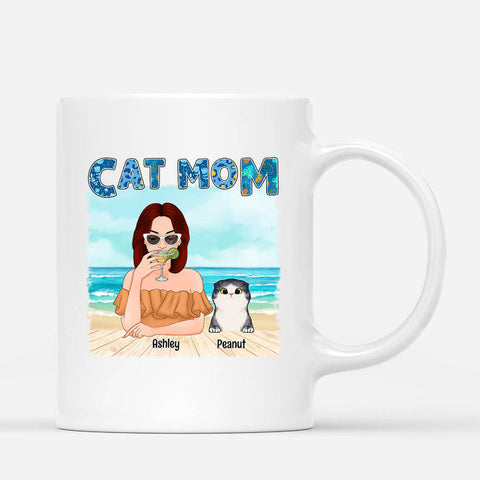 Personalized Cat Mom Mug With First Time Mothers Day Quotes[product]