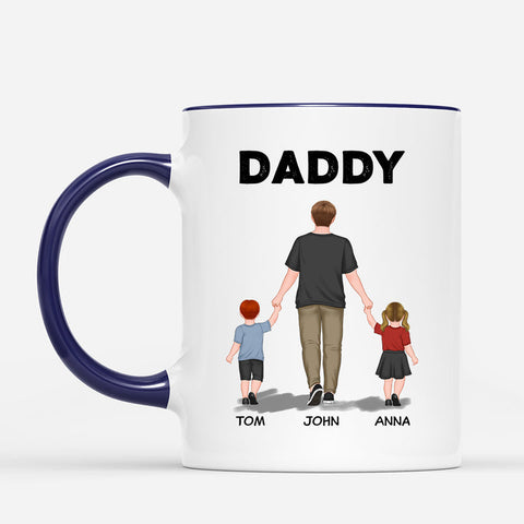 Daddy And Kids Walking Mug As Best Gifts For Outdoor Dad[product]
