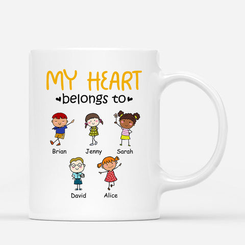 Personalized My Sweet Heart All Belongs To Mug as Gifts For Grandmother For Mother's Day[product]