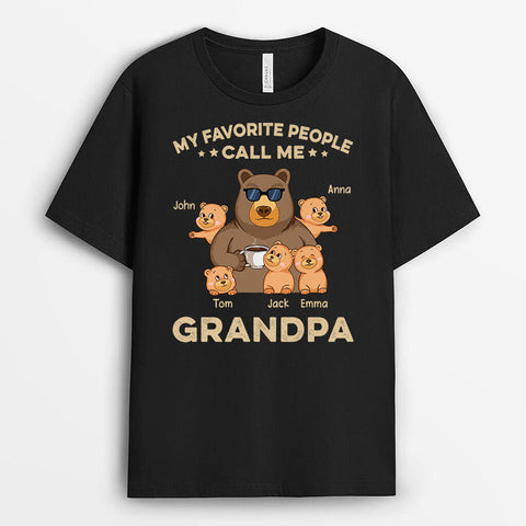 Personalized My Favorite People Call Me Grandpa T-shirt Father's Day Gift For New Dad