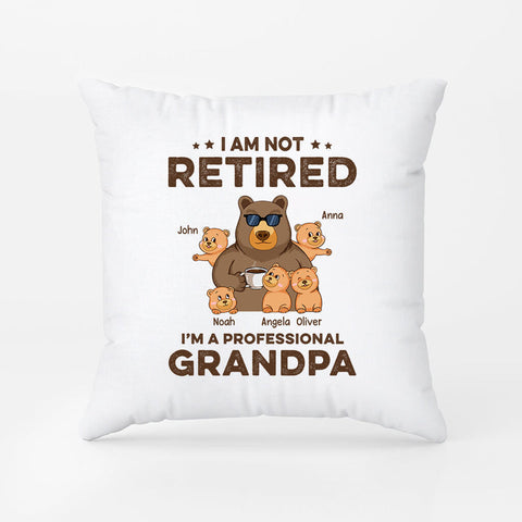 Personalized Not Retired I Am A Professional Grandpa/Dad Pillow retirement gifts for a man