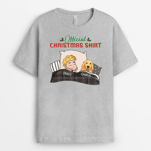 Customizable Official Christmas Outfit With Dogs T-shirt As Custom Dog Gifts For Owners[product]