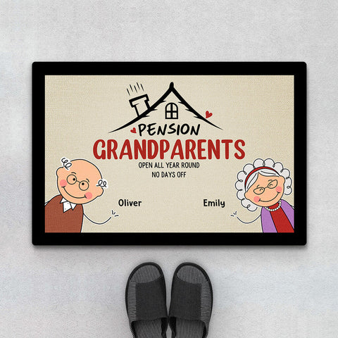 personalized pension grandma and grandpa doormat  funny mothers day gift ideas for grandma[product]