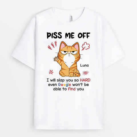 Piss Me Off Cat T-shirt With Funny Graduation Notes[product]