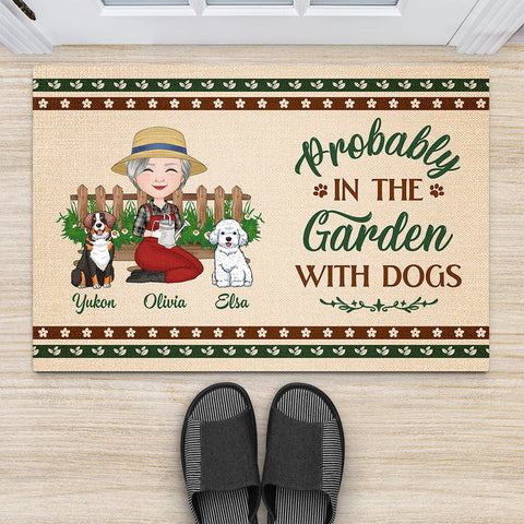 In The Garden With Dogs Doormat With Mothers Day Messages For Sisters