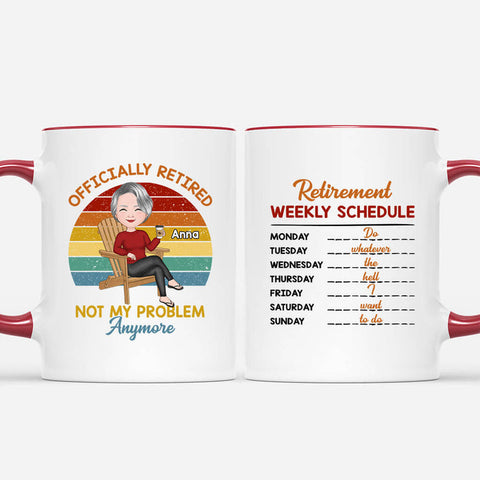 Personalized Retirement Weekly Schedule Mug best gifts for older parents