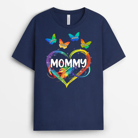 Personalized Special Mommy Grandma Heart Butterflies T-Shirt - Birthday Wishes for Mom Birthday