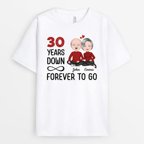 Unique Many Years Down forever To Go T-Shirts As Anniversary Gift For Parents[product]