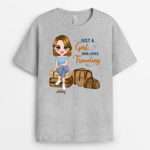 Just A Little Girl Who Love Traveling T Shirts As 21st Birthday Shirts For Family