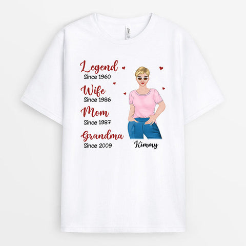 Personalized Legend Wife Mom Grandma Shirt as Mother's Day Gifts For First Time Grandma[product]