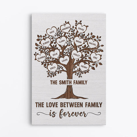 Personalized The Love Between Family Is forever Canvas housewarming gift for couple