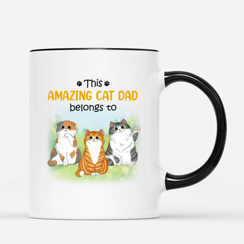 Personalized This Amazing Cat Dad Truly Belongs To Mug for What's A Good 21st Birthday Gift For A Male