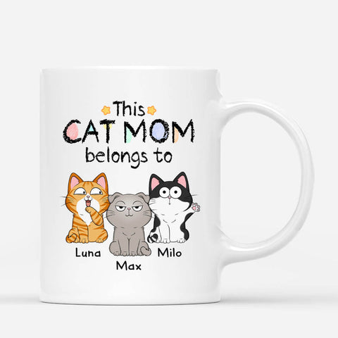 Customized This Cute Cat Mom Belongs To Mug As Graduation Gift For Girlfriend[product]