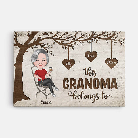 Mothers Day Gift Canvas for Grandma This Grandma/Mommy Belongs To Canvas[product]