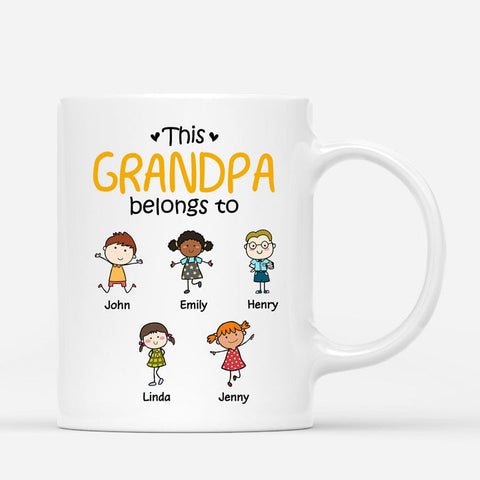 Personalized This Grandpa Belongs To Mugs-family reunion souvenir