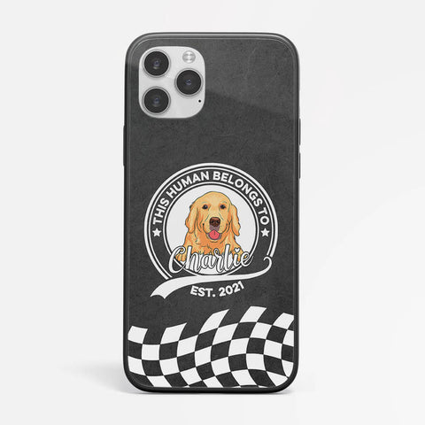 This Human Belongs To Lovely Dog iPhone 14 Phone Case As Dog Fathers Day Gifts[product]