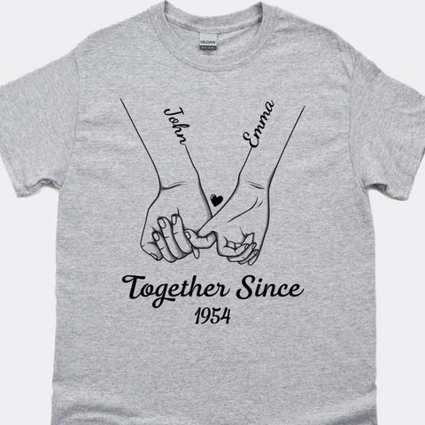 Personalized Together Since Gift T Shirt with funny anniversary quotes for parents from son