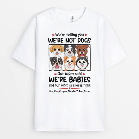 We're Not Dogs We Are Baby T-shirt As Doggy Daddy Gifts[product]