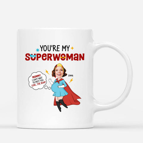Superwoman Mom To Be Mug With Daughter Mother's Day Quotes[product]