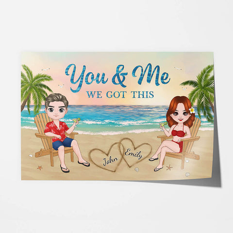 Personalized You & Me We Got This Poster gift for young couple