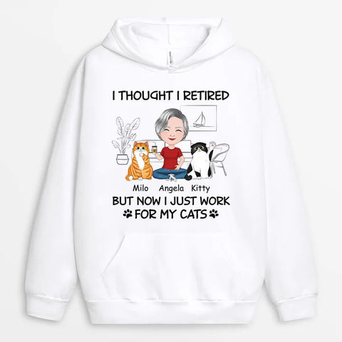 Cat Retired Hoodie - Gift For Coworker Retiring