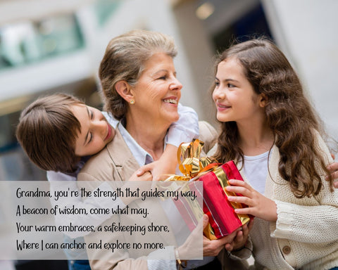 Mothers Day Poem for Grandma - Kids Giving Gifts to Grandma