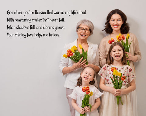 Mothers Day Poems for Grandma - Three Girl Generations in Family