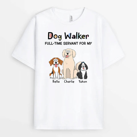 Dog Walker White Tee Shirt for Gifts For 16 Year Old Daughter