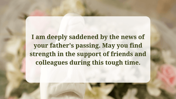 Sympathy Message For Loss Of Father Coworker