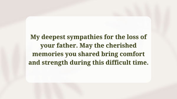 Sympathy Message For Loss Of Father For A Relative