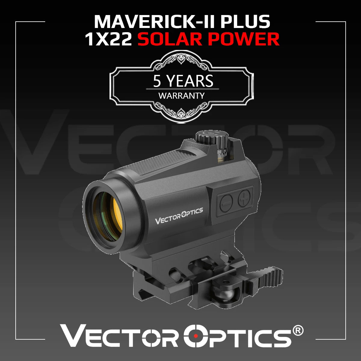 Vector Optics Maverick-II Plus 1x22 Solar Power Red Dot Sight