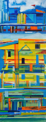 Island living, colorful abstract island homes