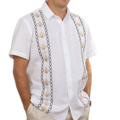 new orleans saints gameday clothes accessories Dat Mambo Fleur de Lis Edition Guayabera Shirt