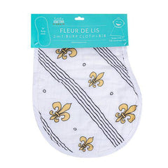 new orleans saints gameday clothes accessories little hometown saints fleur de lis burp cloth bib