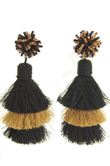 new orleans saints earrings crystal breeze black gold tassel earrings