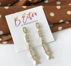 new orleans saints earrings brantley cecelia geaux clear bling earrings