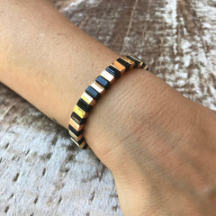 new orleans saints accessories caryn lawn black gold tile bead bracelet