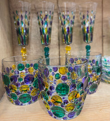 gage mardi gras glassware whiskey glasses