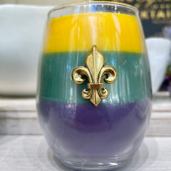 southern lights candles mardi gras stemless wine glass candle