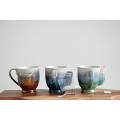 creative coop stoneware mug with tea bag holder