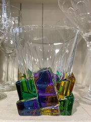 gage mardi gras glassware cracked whiskey glass